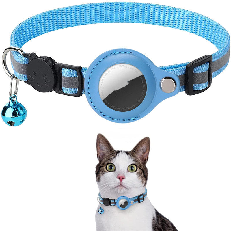 Collar reflectante impermeable con funda protectora para Airtag, ideal para gatos, perros, gatitos y cachorros. Collar de nailon.