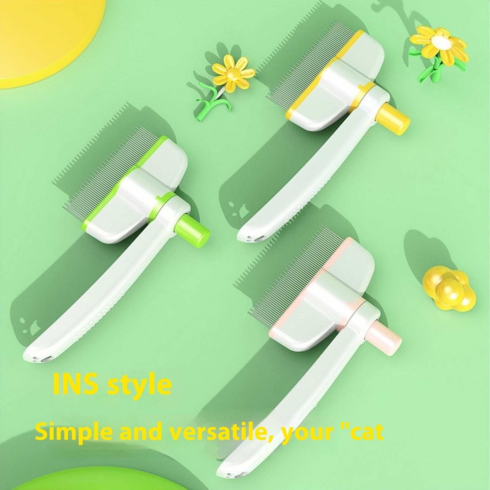 Cepillo para gatos con nudos, elimina el pelo suelto, cepillo mágico para pelo largo, peine autolimpiante para perros y gatos, artículos de aseo, cepillo antipulgas, productos para mascotas