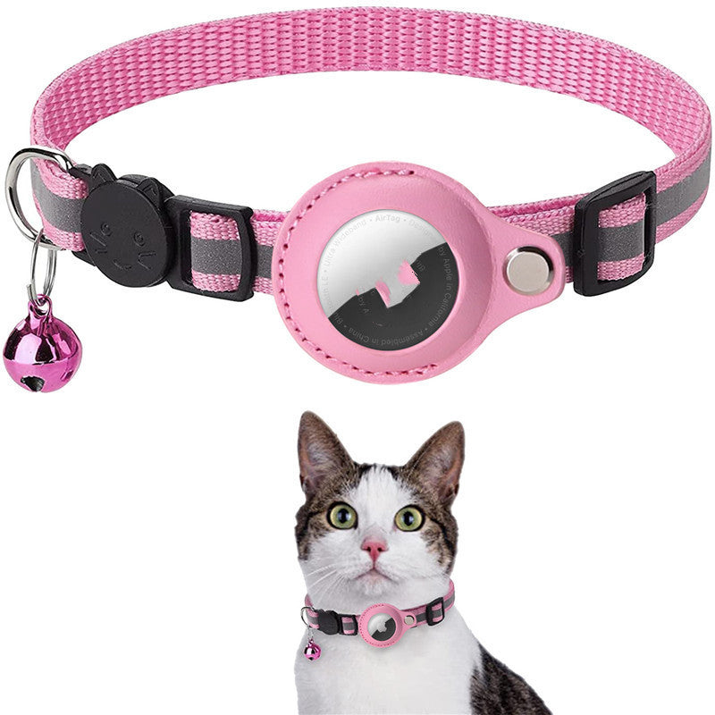 Collar reflectante impermeable con funda protectora para Airtag, ideal para gatos, perros, gatitos y cachorros. Collar de nailon.