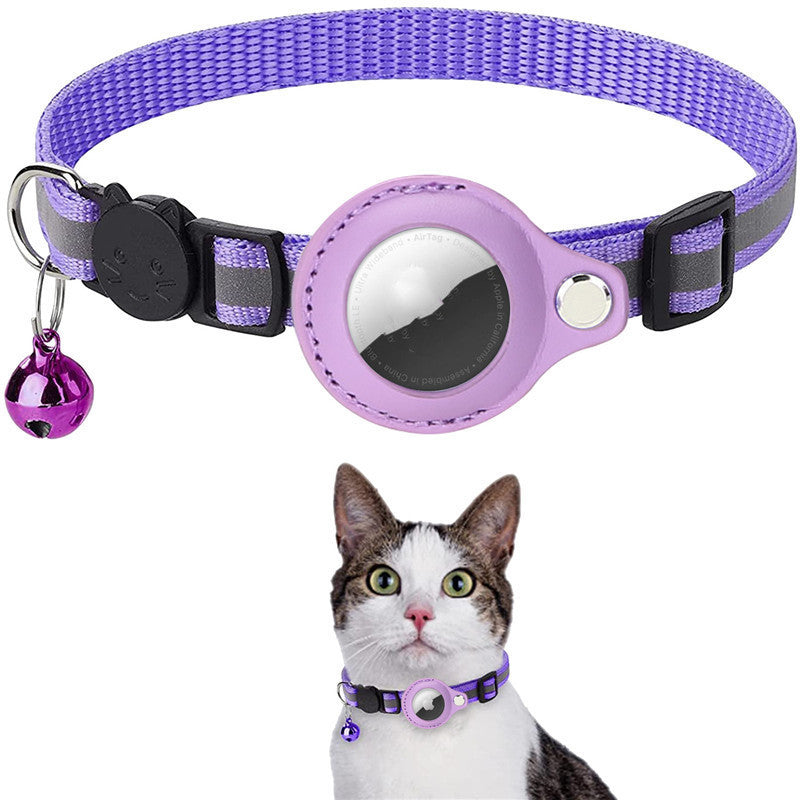 Collar reflectante impermeable con funda protectora para Airtag, ideal para gatos, perros, gatitos y cachorros. Collar de nailon.